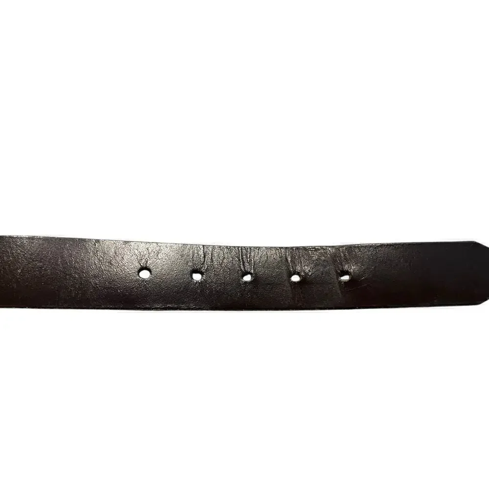 Perry Ellis Men’s Chocolate Brown Rawhide Belt 36” Buckle - End notches at 29-33